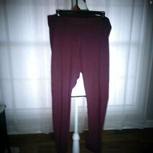OLD NAVY Pull-on Style Stretch Fleece Lined Burgundy Ankle Length Pants XL